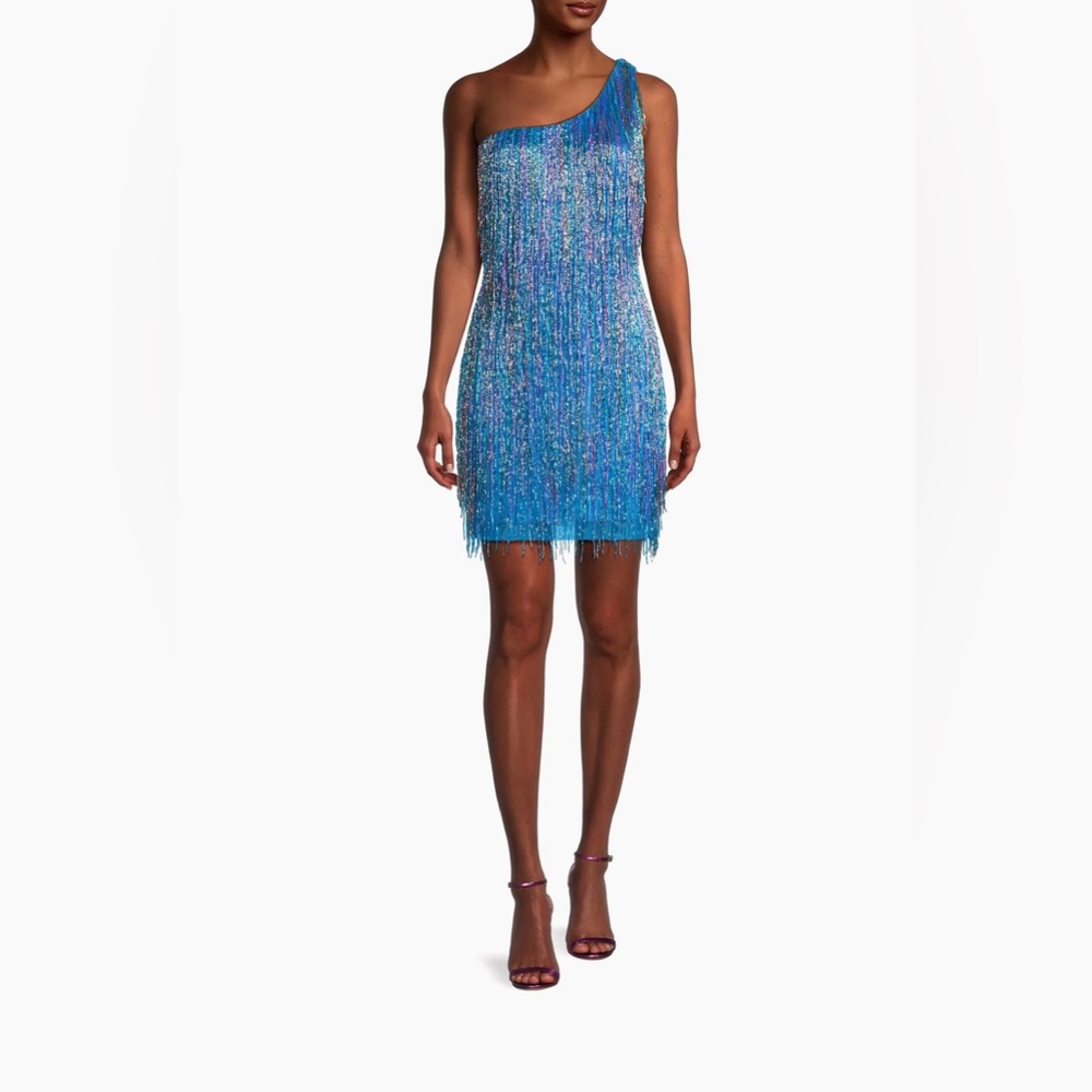 💙Liv Foster💙 Beaded One-Shoulder Minidress/ never worn Stylish - Rare Cabare🔥